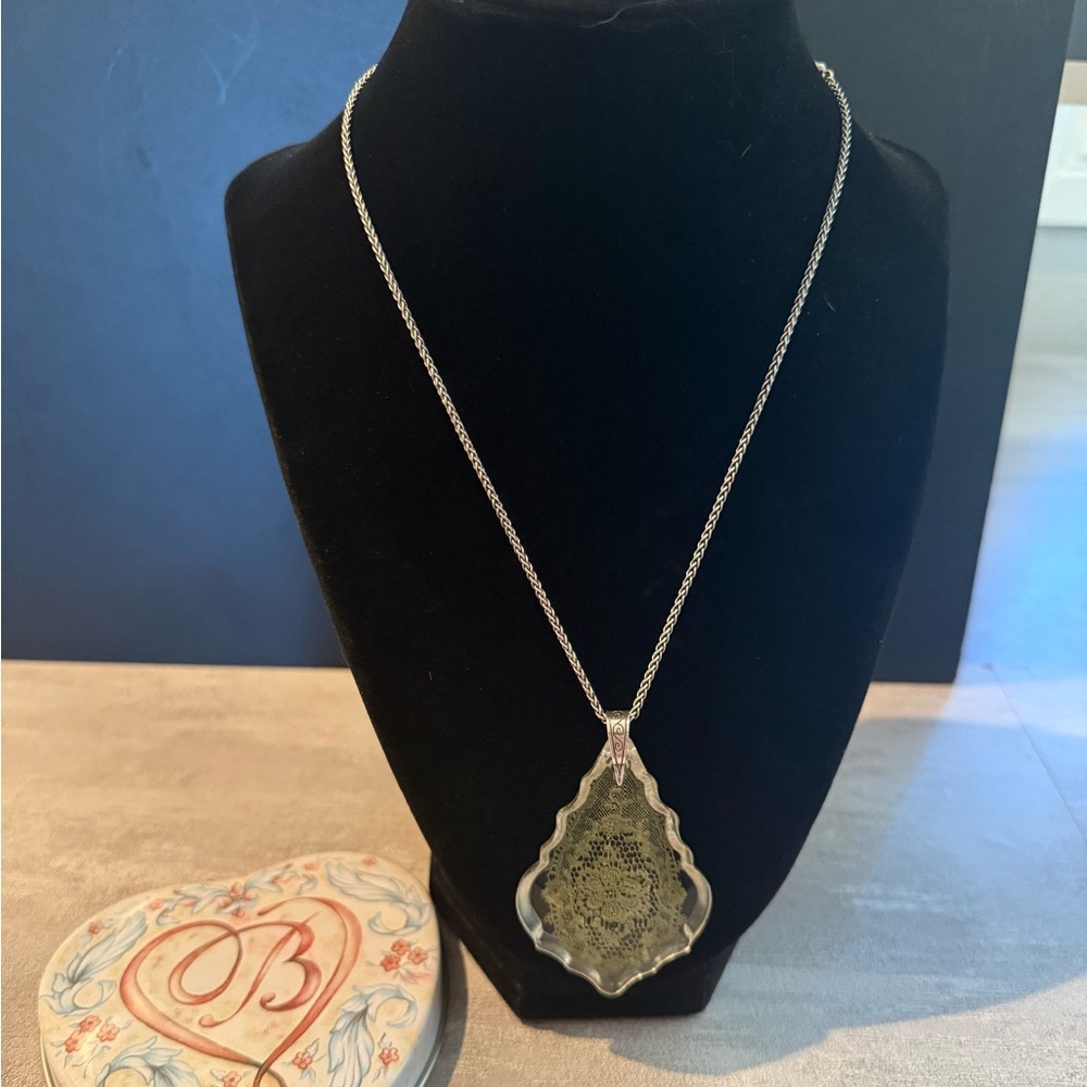 Brighton Silver Pendant Necklace with Intricate Design